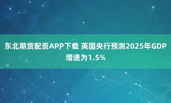 东北期货配资APP下载 英国央行预测2025年GDP增速为1.5%